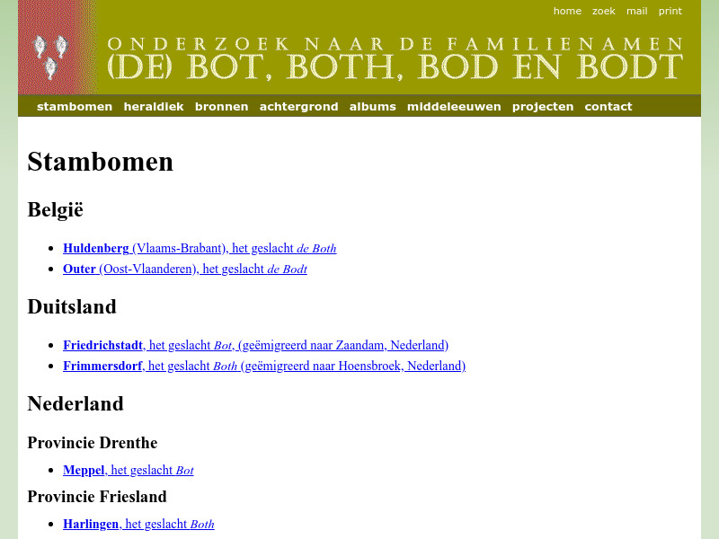Screenshot van website
