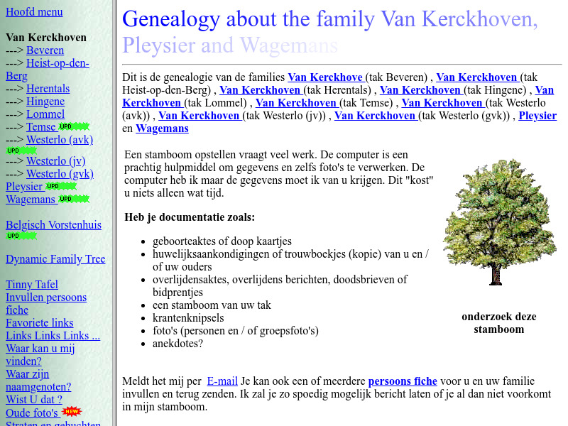 Screenshot van website