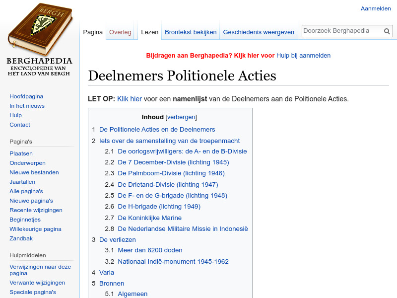 Screenshot van website