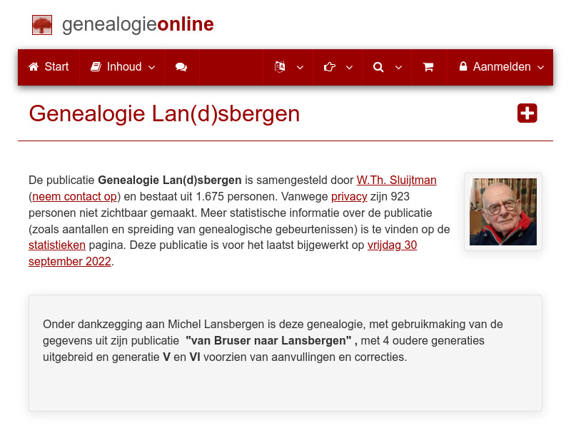 Screenshot van website
