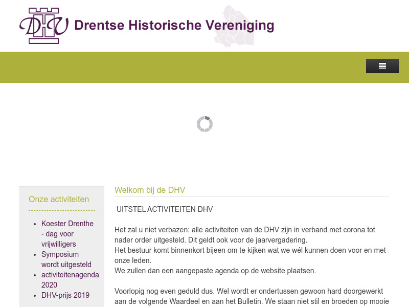 Screenshot van website