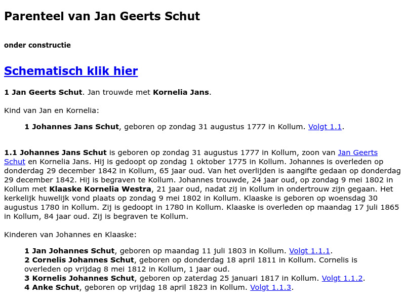 Screenshot van website