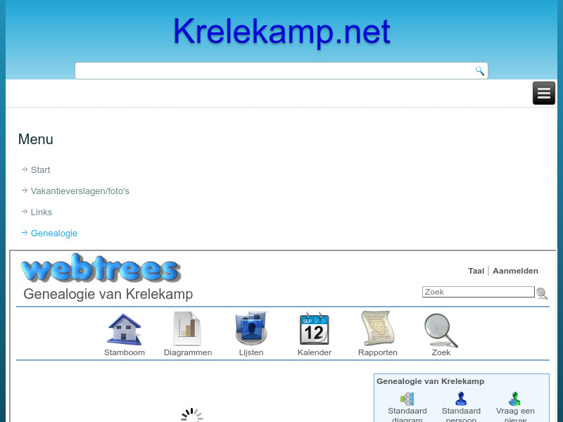 Screenshot van website
