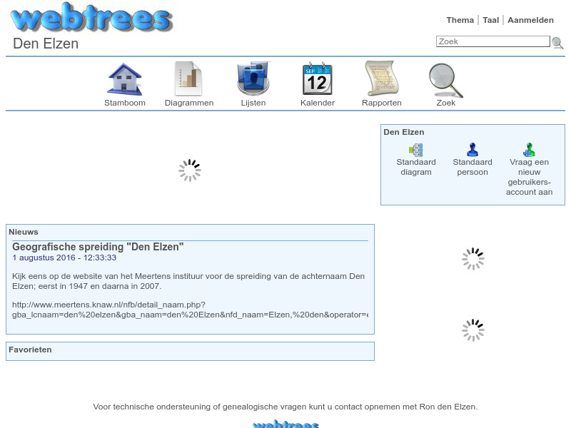 Screenshot van website