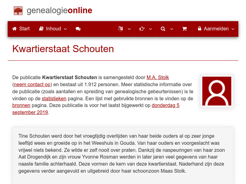 Screenshot van website