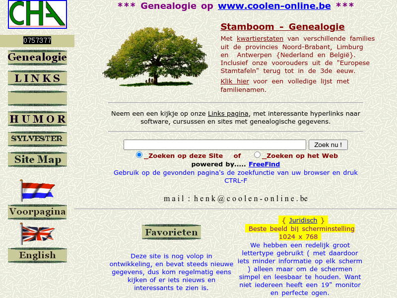 Screenshot van website