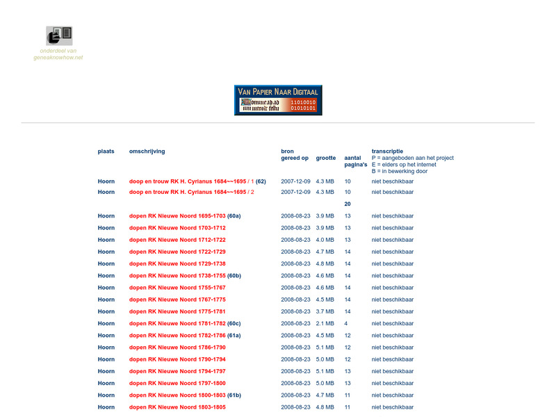 Screenshot van website