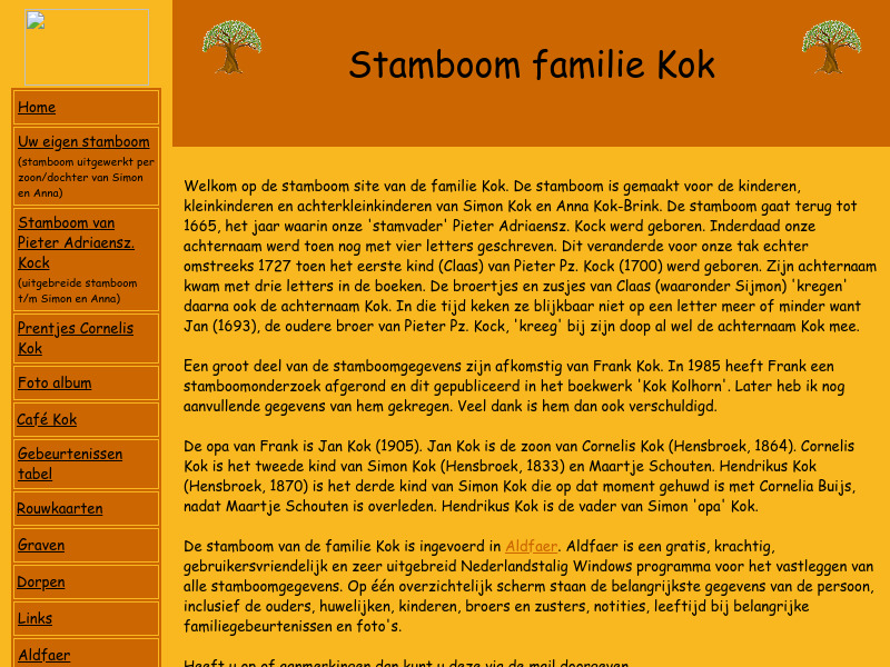 Screenshot van website