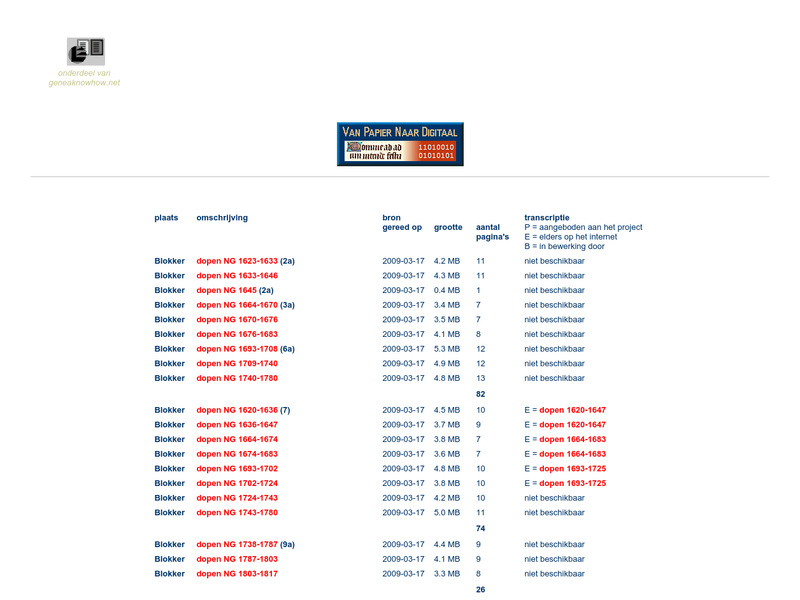 Screenshot van website