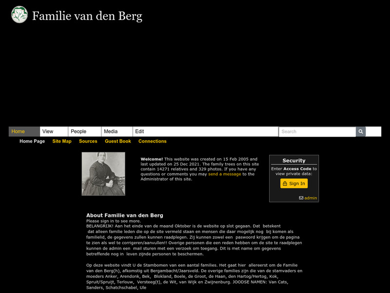 Screenshot van website
