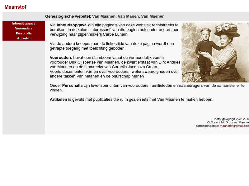 Screenshot van website