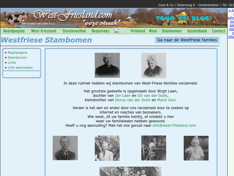 Screenshot van website