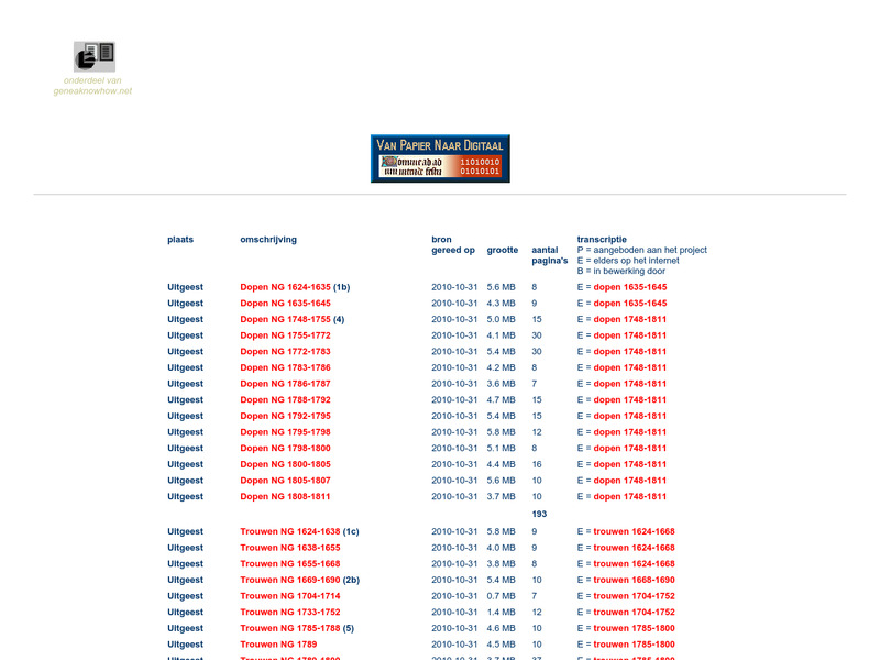 Screenshot van website