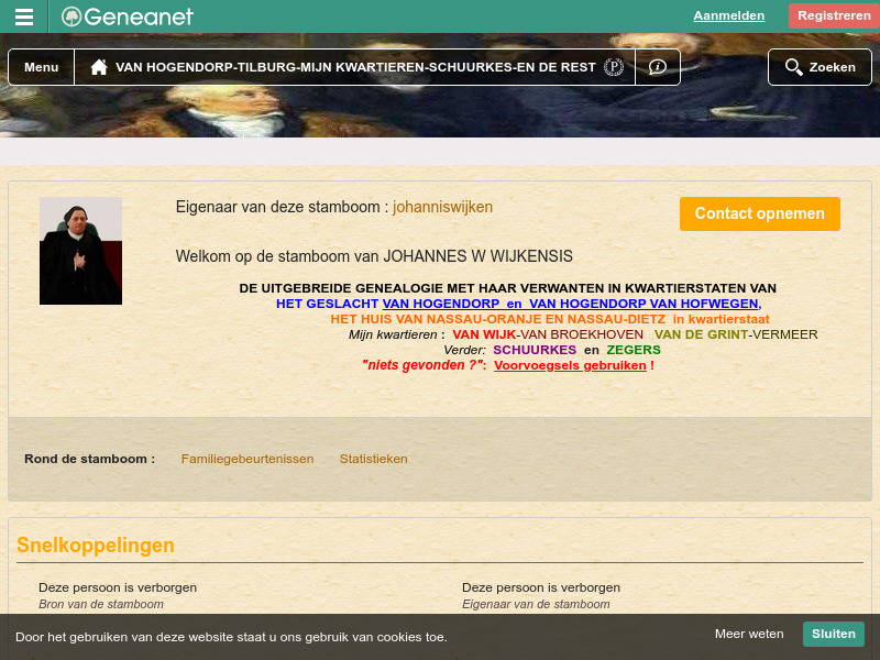 Screenshot van website