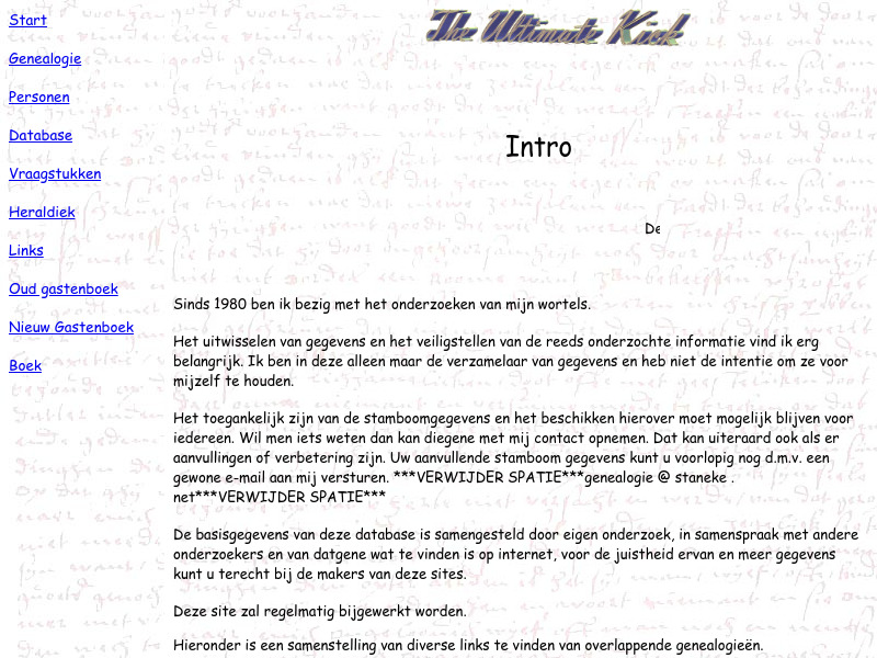 Screenshot van website