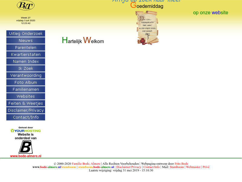 Screenshot van website