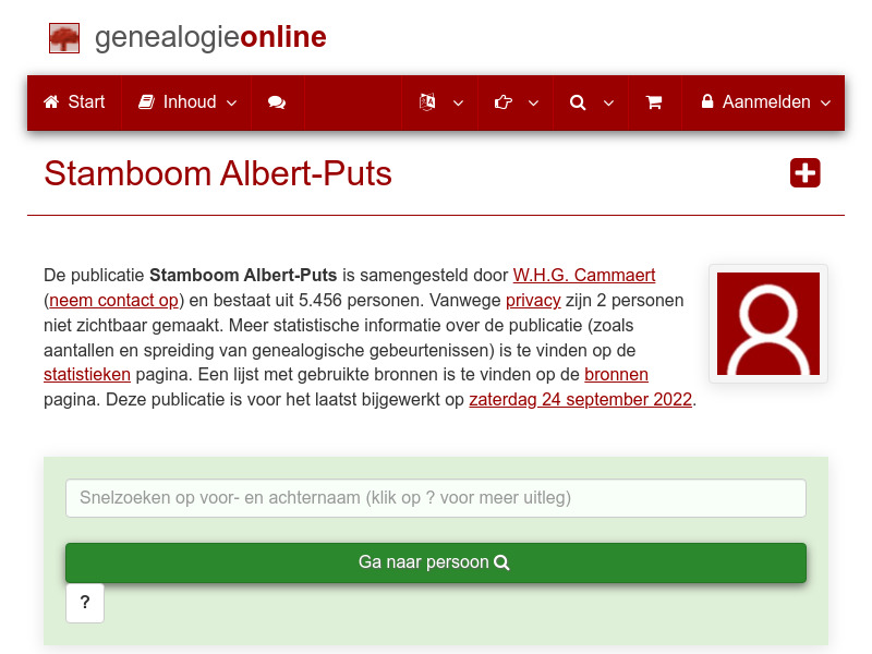 Screenshot van website