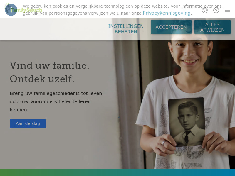 Screenshot van website