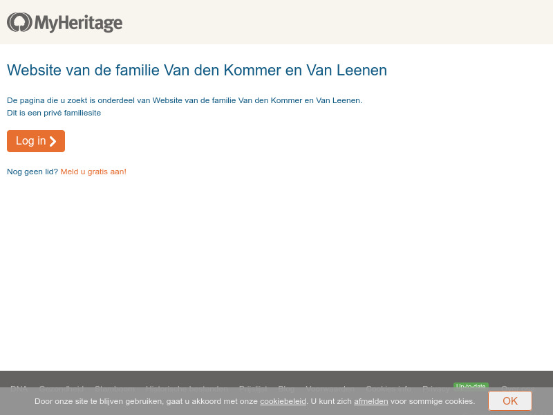 Screenshot van website
