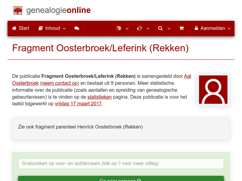 Screenshot van website