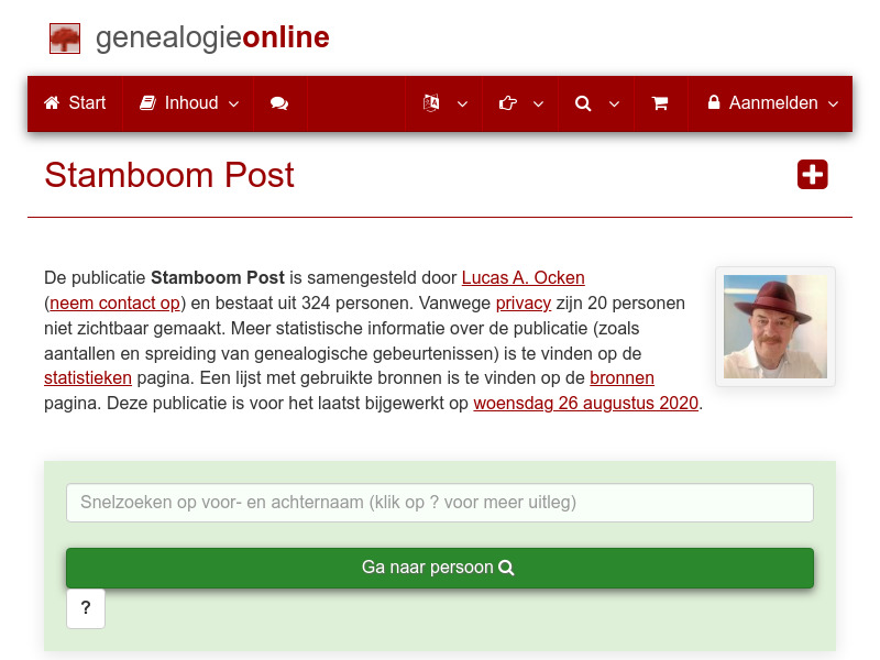 Screenshot van website