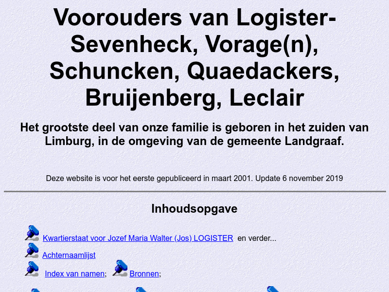 Screenshot van website