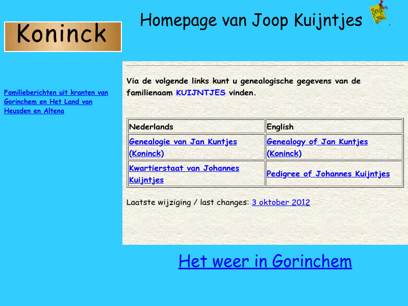Screenshot van website