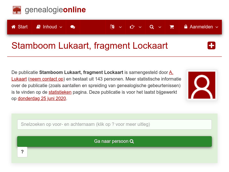 Screenshot van website
