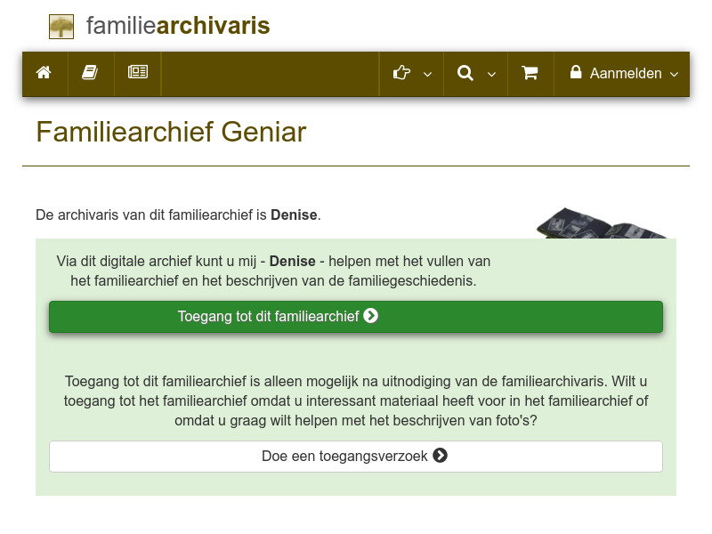 Screenshot van website