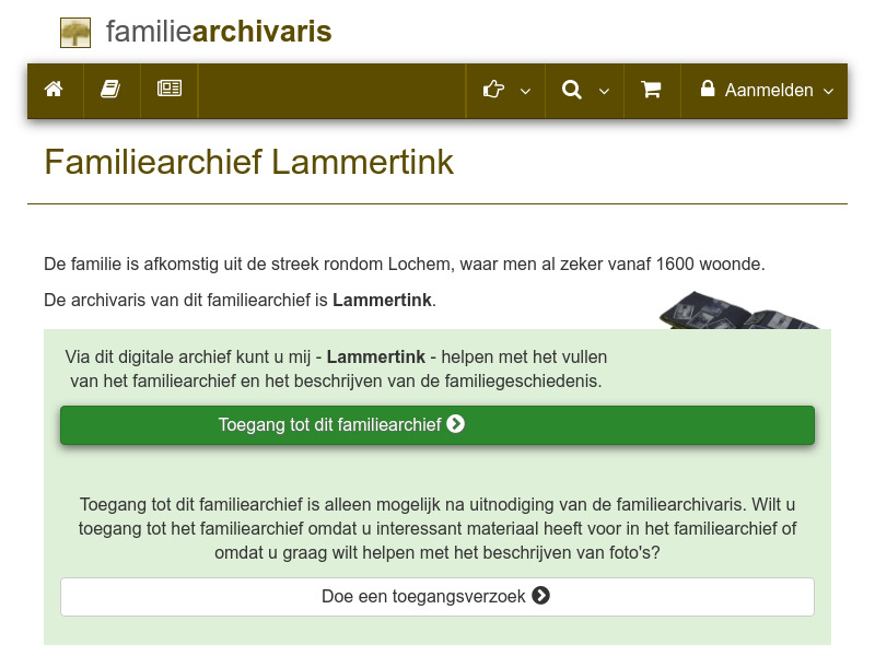 Screenshot van website