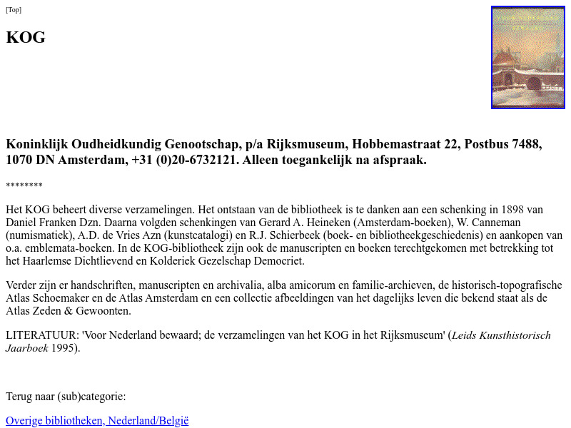 Screenshot van website