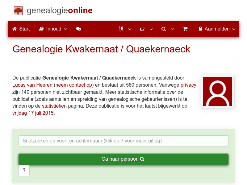 Screenshot van website