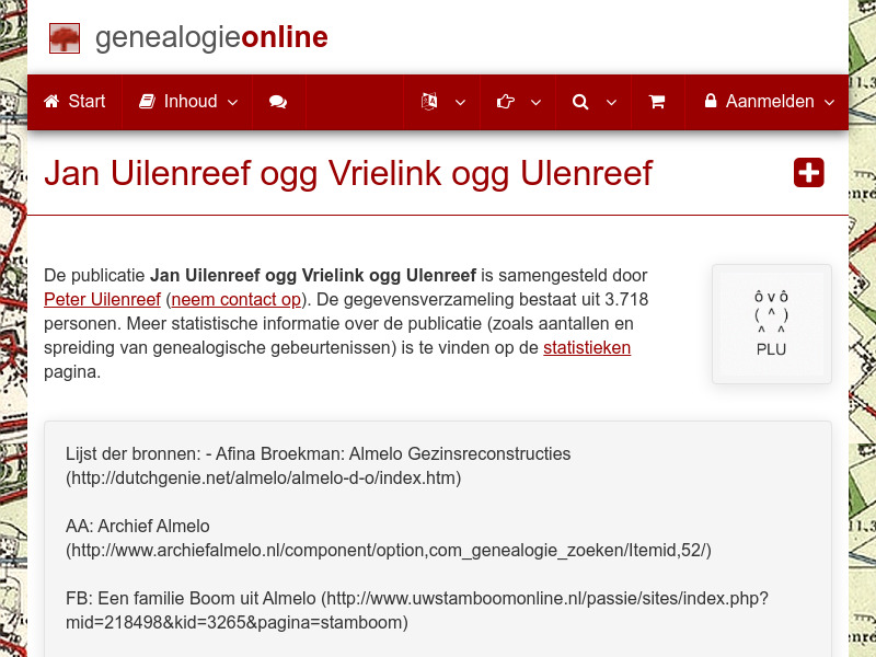 Screenshot van website