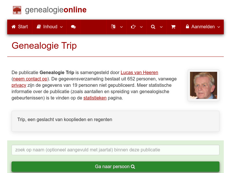 Screenshot van website