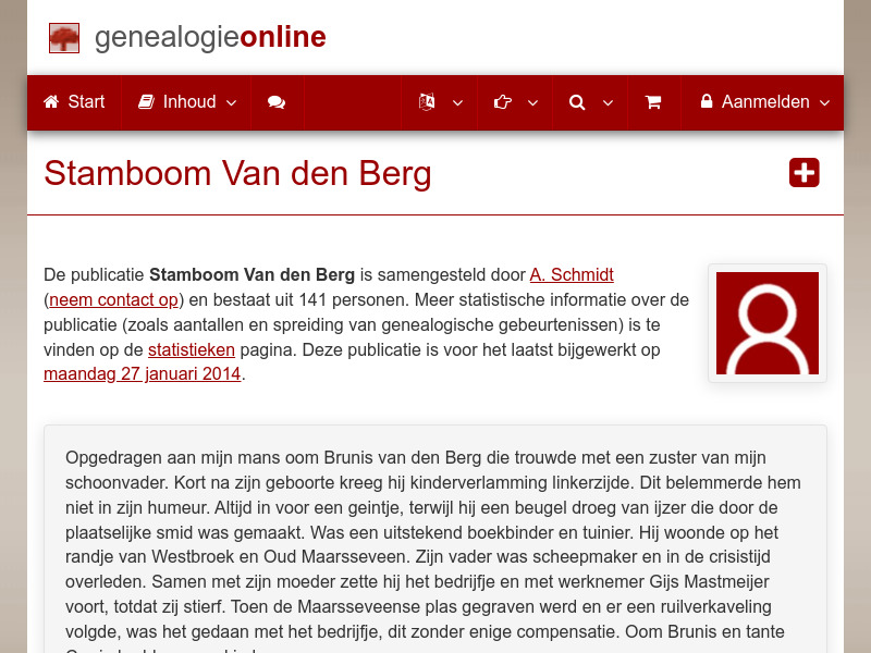 Screenshot van website