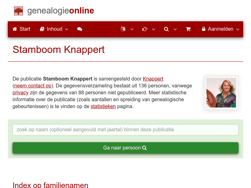 Screenshot van website