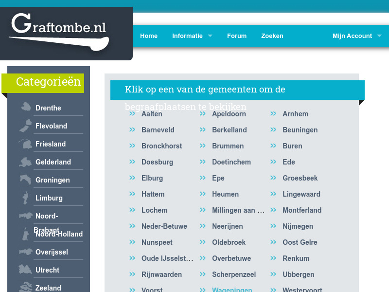 Screenshot van website