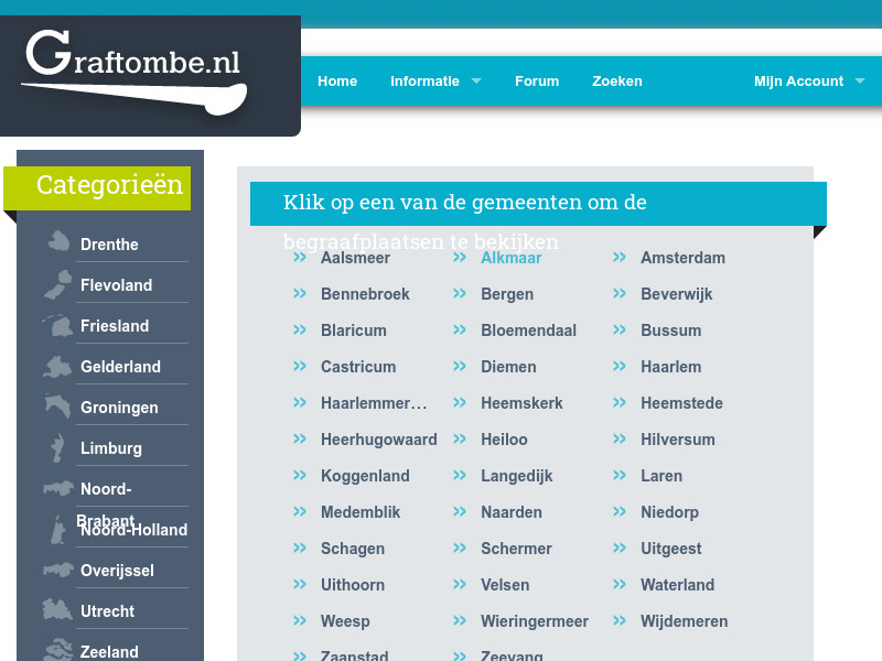 Screenshot van website