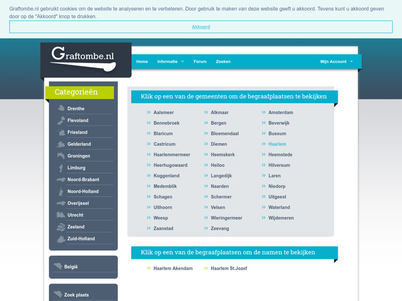 Screenshot van website