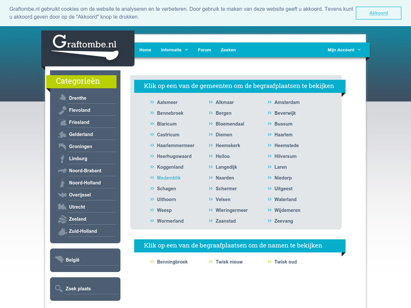 Screenshot van website