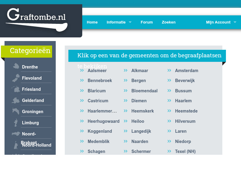 Screenshot van website