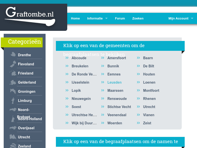 Screenshot van website