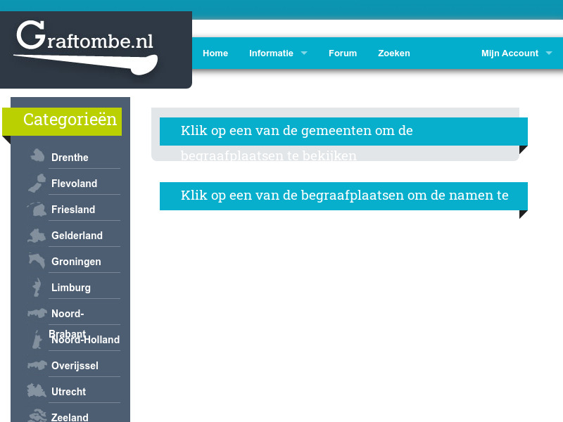 Screenshot van website