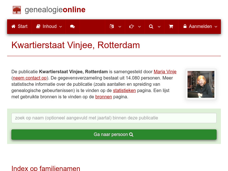 Screenshot van website