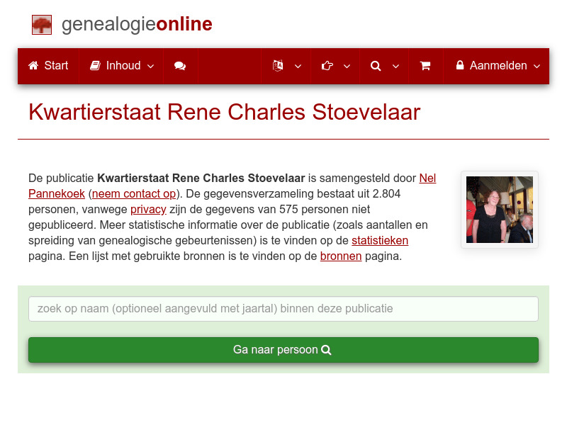 Screenshot van website