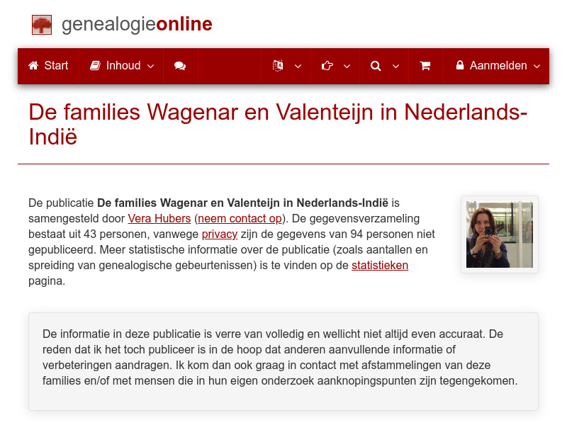 Screenshot van website