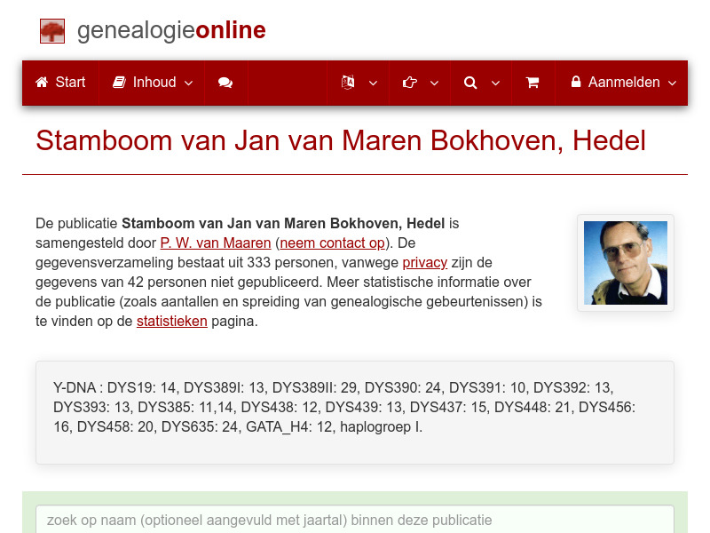 Screenshot van website
