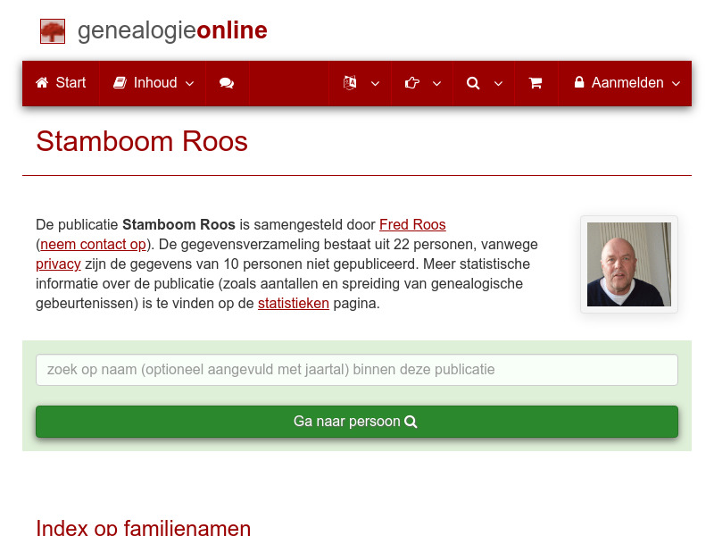 Screenshot van website