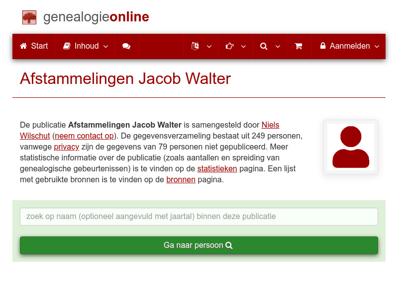 Screenshot van website