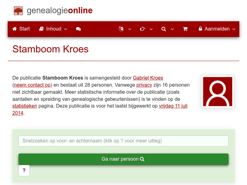Screenshot van website